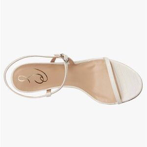 NEW Sam Edelman Doran Stiletto Sandal Heel in Embossed White Leather - Size 9